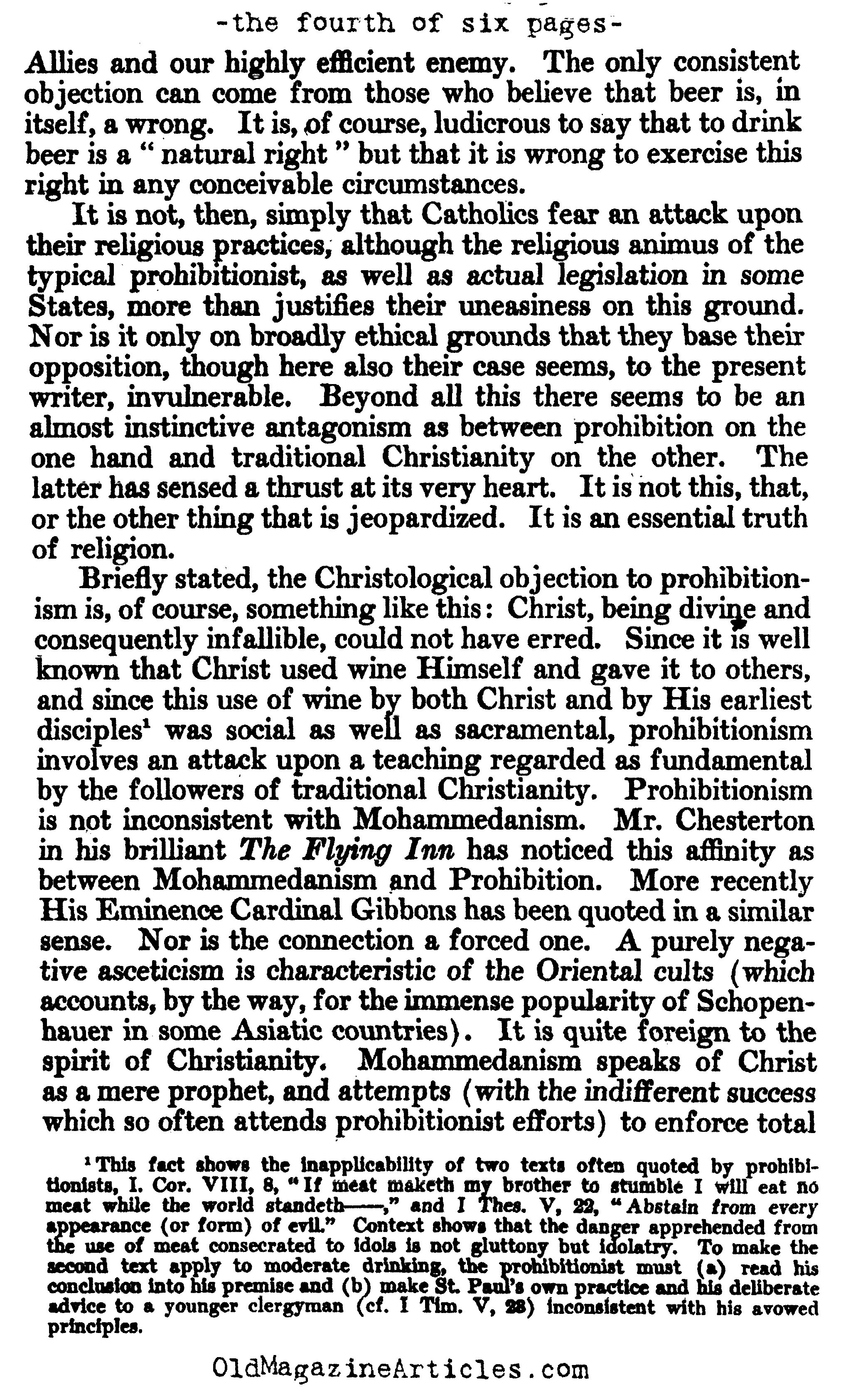 Christianity  Versus  Prohibition (The North American Review, 1918)